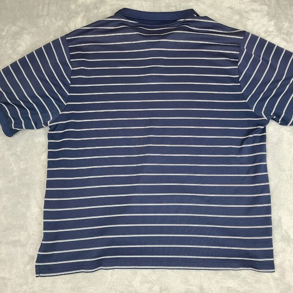 Nike Mens Performance Dri_Fit shirt. Navy and white Stripped‎ Size XL